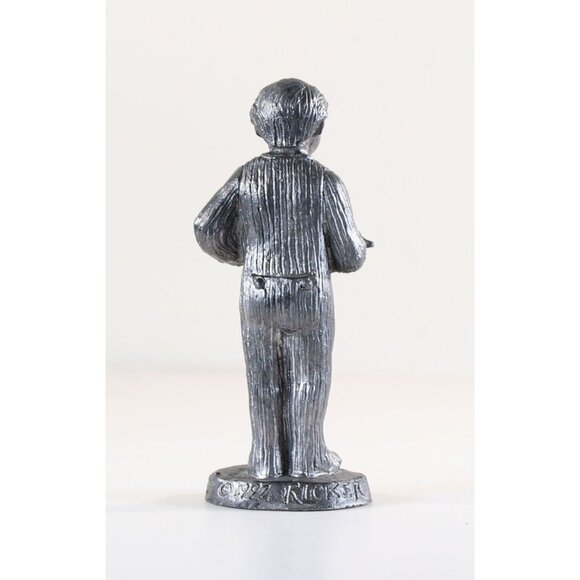 Pewter Michael Ricker Figurine Boy with Train Christmas Numbered Signed 1992 - Picture 4 of 6